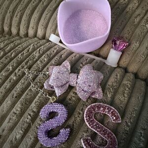 Glittery Purple Stanley accessories set